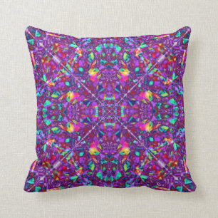 Coussin Motif hippie de mandala pourpre