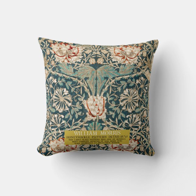Coussin Motif Honeysuckle - Design de William Morris (Recto)