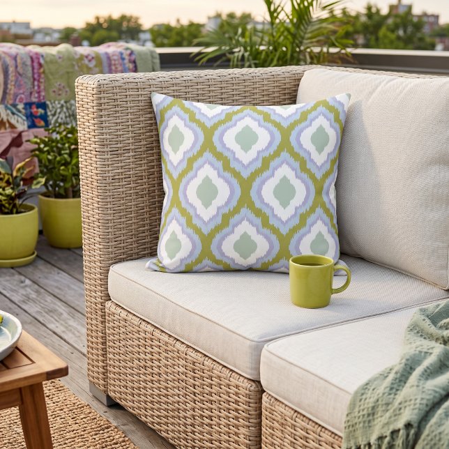 Coussin Motif Ikat Rétro Éclectique (Créateur téléchargé)