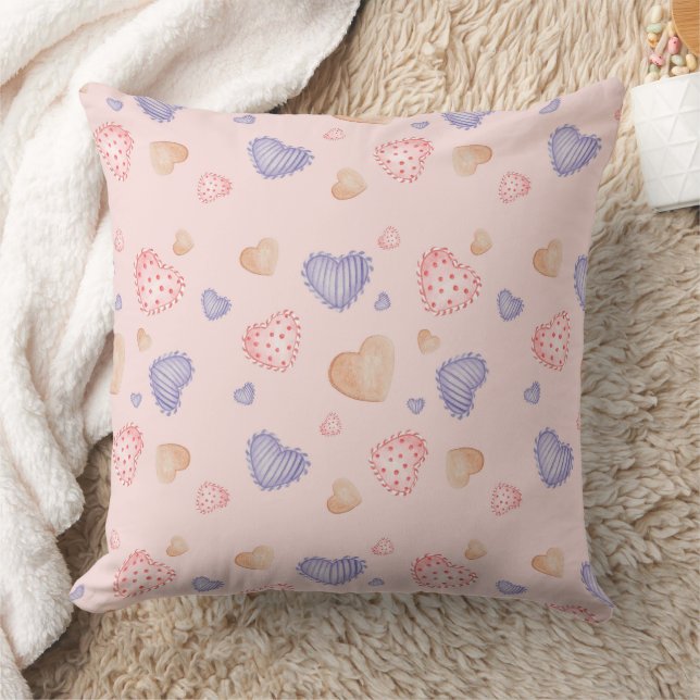 Coussin Motif illustré de cœurs sucrés (Couverture)