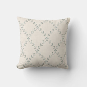 Coussin Motif imprimé en bloc de treillis floral sauge att