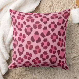 Coussin Motif imprimé léopard rose