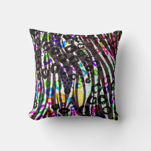 Coussin Motif imprimé multi-animaux funky couleurs vives