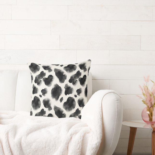 Coussin Motif imprimé vache noir et blanc (Canapé)