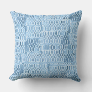 Coussin Motif Inspiré de Dentelle Bleue