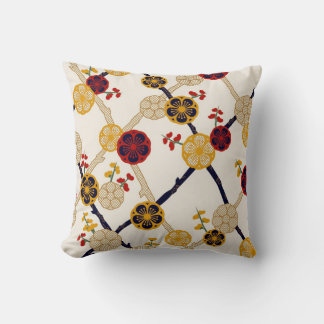 Coussin Motif japonais en fleurs de prune