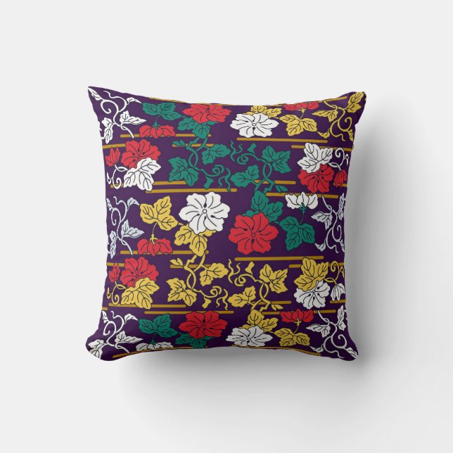 Coussin Motif japonais traditionnel feuille (Recto)
