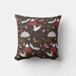 Coussin Motif japonais traditionnel sans couture avec