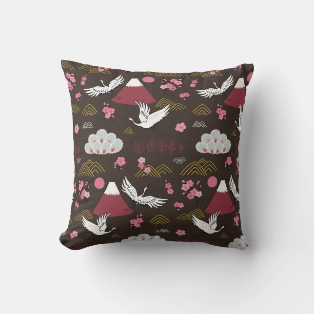 Coussin Motif japonais traditionnel sans couture avec (Recto)