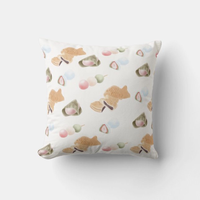 Coussin Motif japonais Wagashi (Recto)