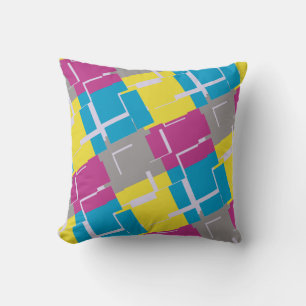 Coussin MOTIF jaune bleu violet