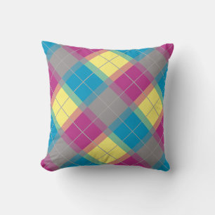 Coussin Motif jaune bleu violet