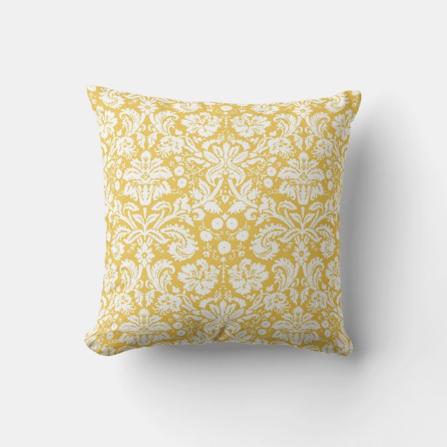 Coussin Motif jaune de damassé (Recto)