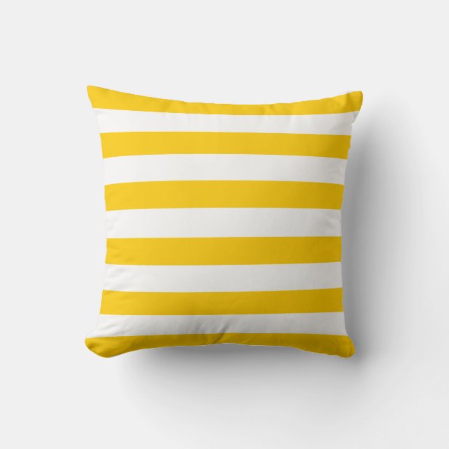 Coussin Motif jaune et blanc de rayure (Recto)