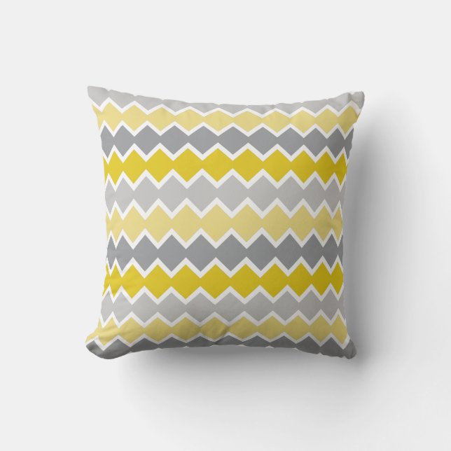 Coussin Motif jaune et gris (Recto)