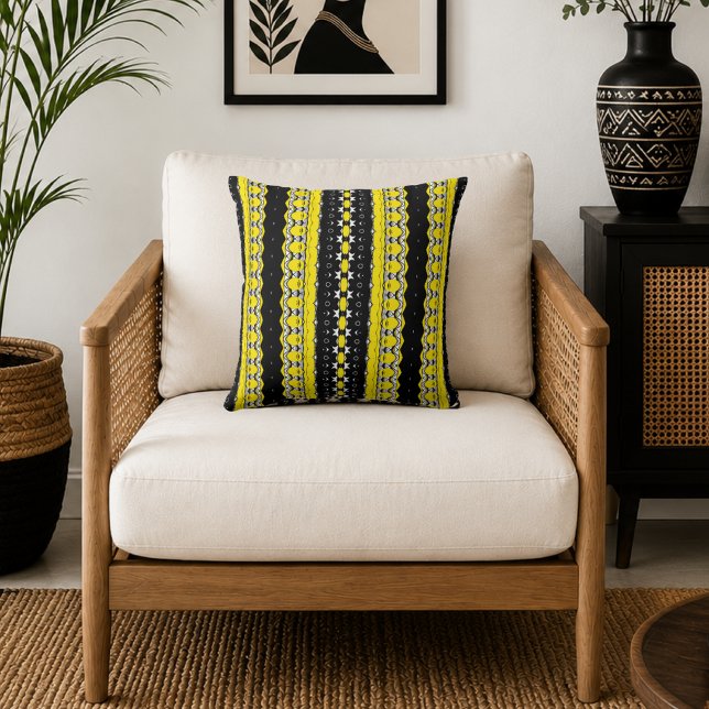 Coussin Motif jaune et noir (Créateur téléchargé)