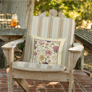 Coussin Motif jaune floral à texture fausse