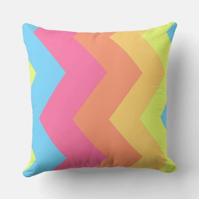 Coussin Motif jaune, rose, bleu et orange (Verso)