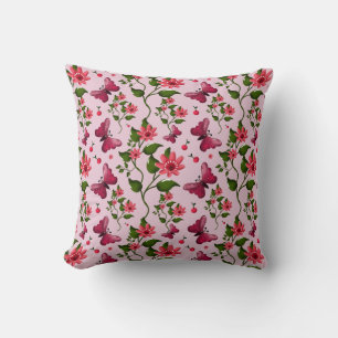 Coussin Motif joli papillon Cerise, Fruit Kawaii brillant