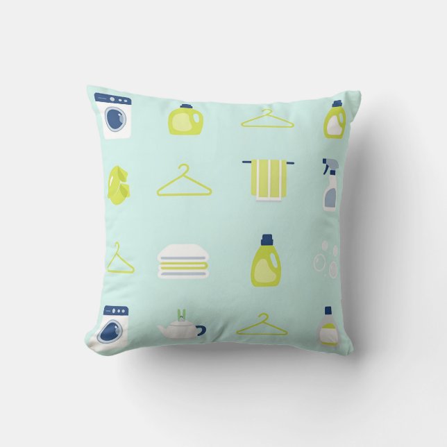 Coussin Motif Jour de Lessive Frais (Recto)