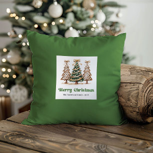 Coussin Motif Léopard Ludique Noël Nom Personnalisé  