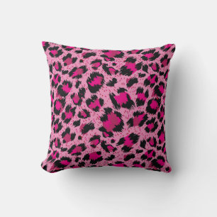 Coussin Motif léopard rose luxueux sans charme.