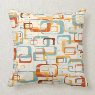 Coussin Motif les années 70 Rétro Dans Les Tons Bleu Ora