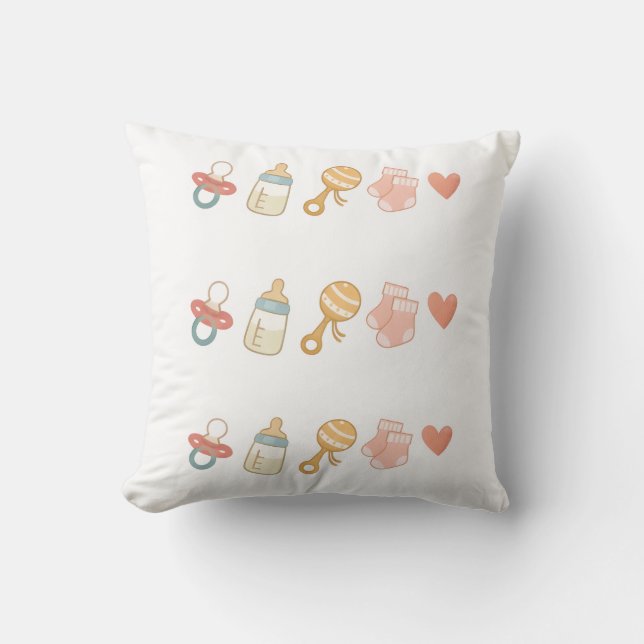 Coussin Motif L'essentiel pour Bébé  (Recto)