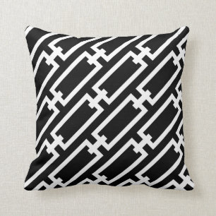 Coussin Motif Liens noirs et blancs