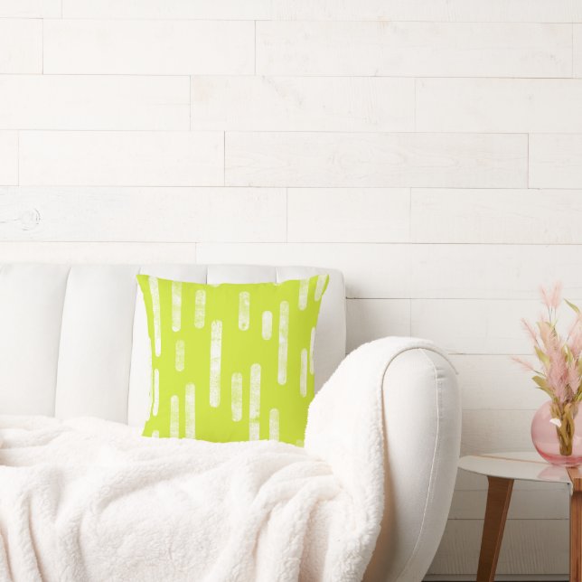 Coussin Motif Lignes arrondies | Lumineuse Lime verte (Canapé)