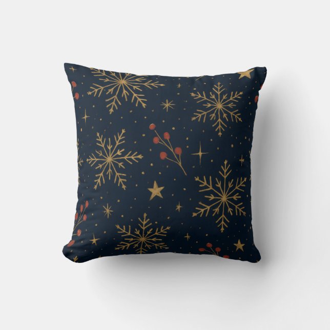 Coussin Motif Lueur d'Hiver Dorée | Fêtes (Recto)