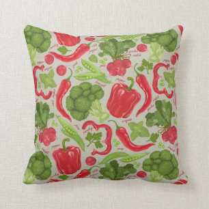 Coussin Motif lumineux des légumes frais