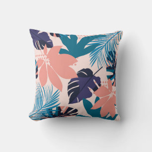 Coussin Motif lumineux et transparent avec tropique coloré