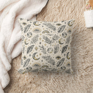 Coussin Motif Lunaire Céleste Étoiles Mystiques