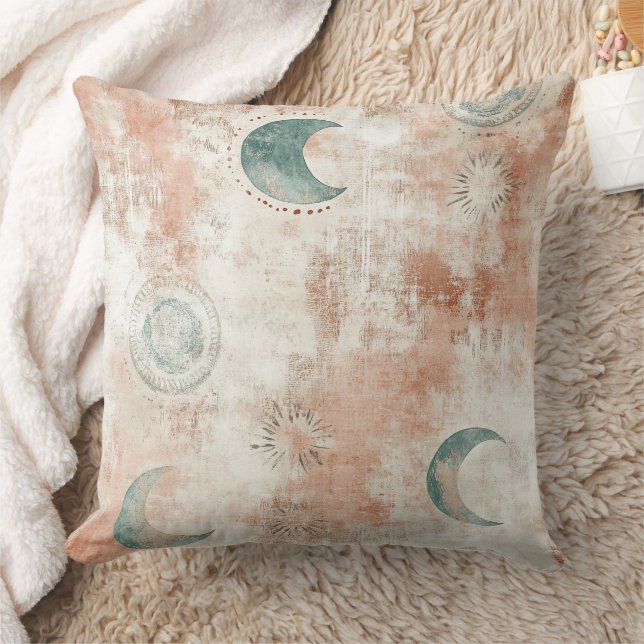 Coussin Motif lunaire floral céleste Boho (10) (Couverture)