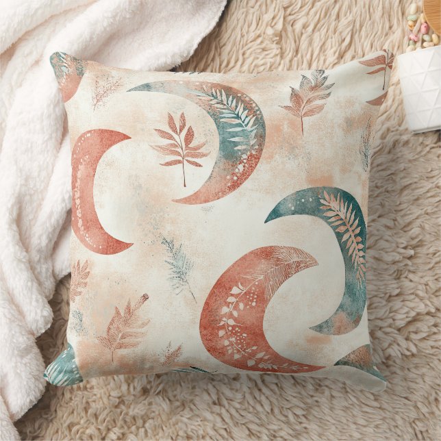 Coussin Motif lunaire floral céleste Boho (2) (Couverture)