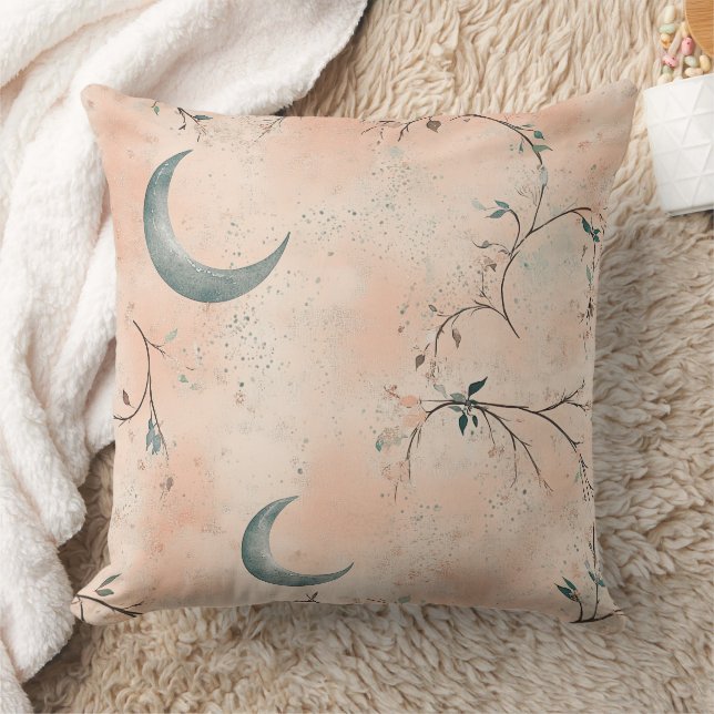 Coussin Motif lunaire floral céleste Boho (3) (Couverture)