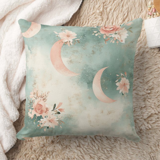 Coussin Motif lunaire floral céleste Boho (7) (Couverture)
