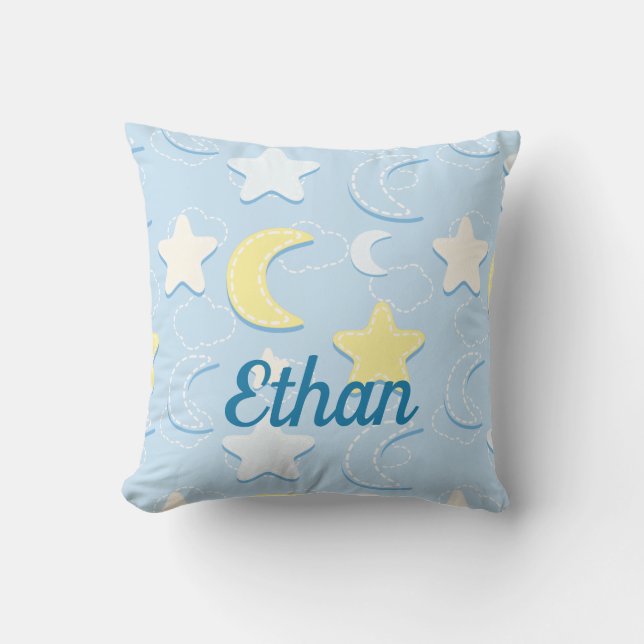 Coussin Motif Lune & Étoiles (Recto)