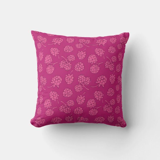 Coussin Motif magenta de baie (Recto)