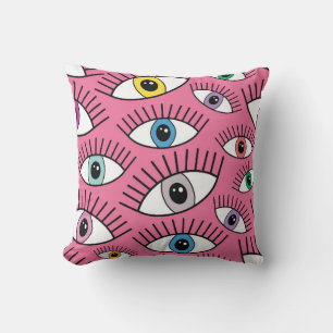 Coussin Motif magique aux yeux colorés. Contexte mystique