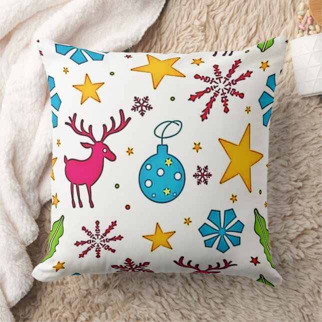 Coussin Motif Magique de Renne Festif (Couverture)