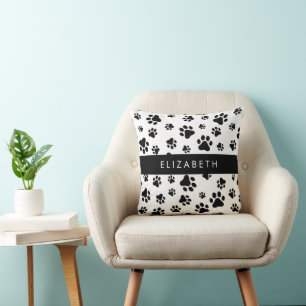 Coussin Motif mâle, Patrouilles de chien, Noir et Blanc, V