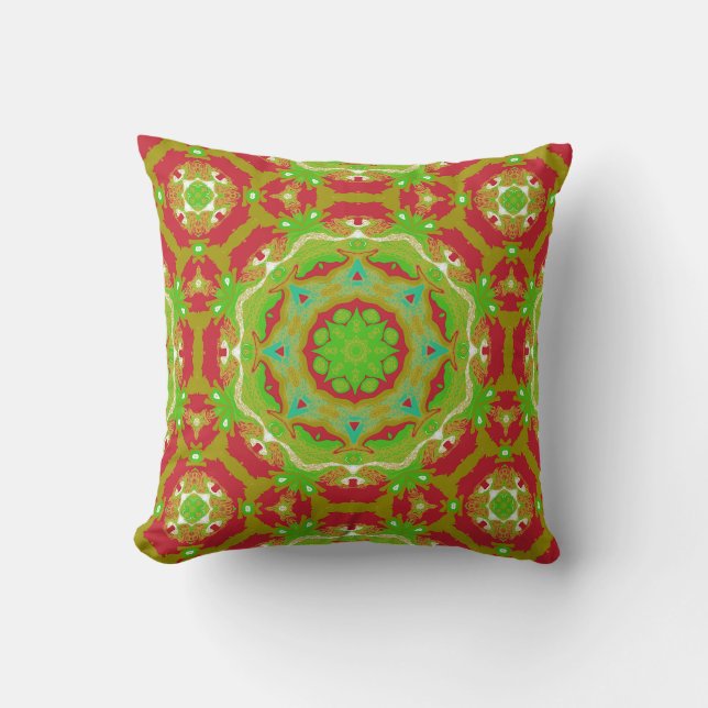 Coussin Motif Mandala Art Liquide Ambiance Festive (Recto)