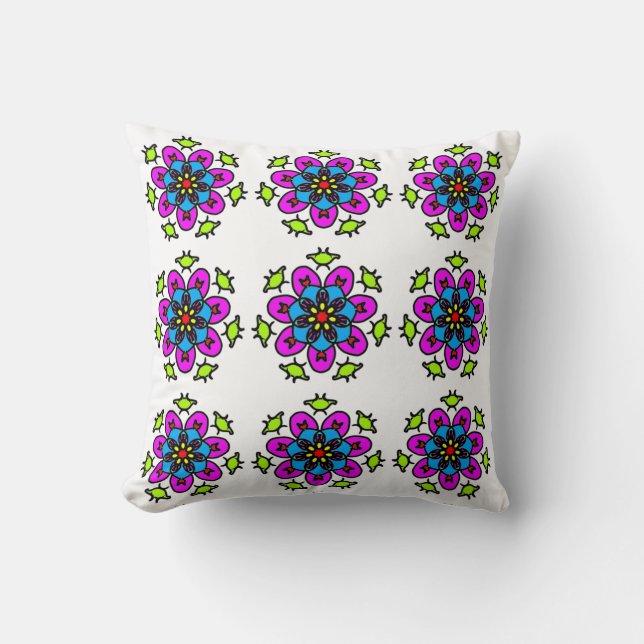 Coussin Motif mandala floral sans couture (Recto)