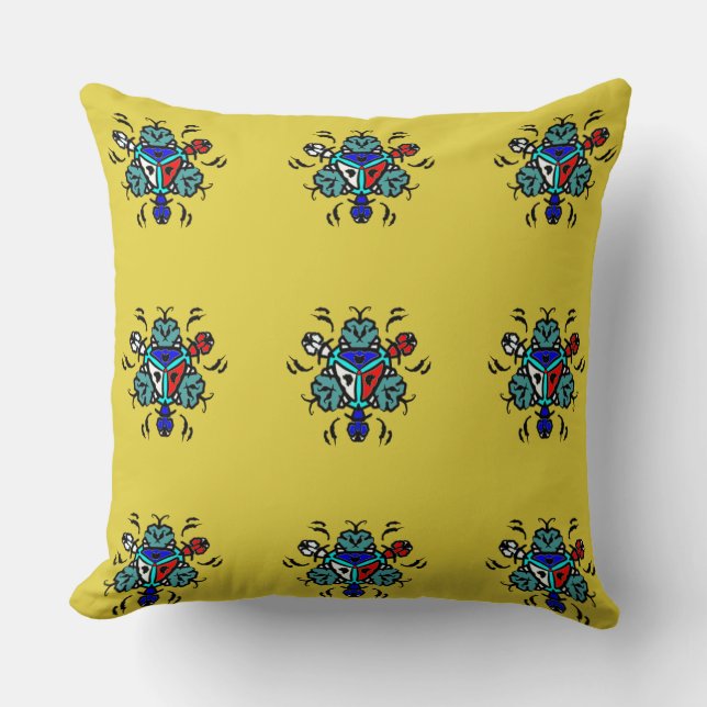 Coussin Motif Mandala Floral Sans Couture (Recto)