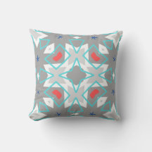 Motif Mandala Gris Corail | Floral Géométrique Boh