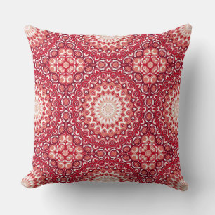 Coussin Motif Mandala Rouge dans un Dégradé Ardente