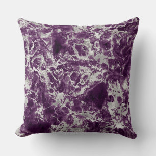 Coussin Motif marbre moderne violet et argent