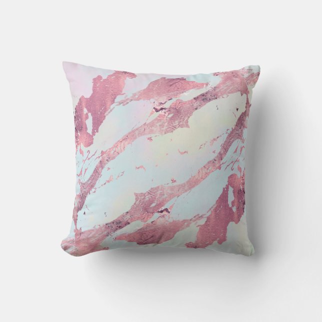 Coussin Motif Marbre Rose Gold Pastel  (Recto)